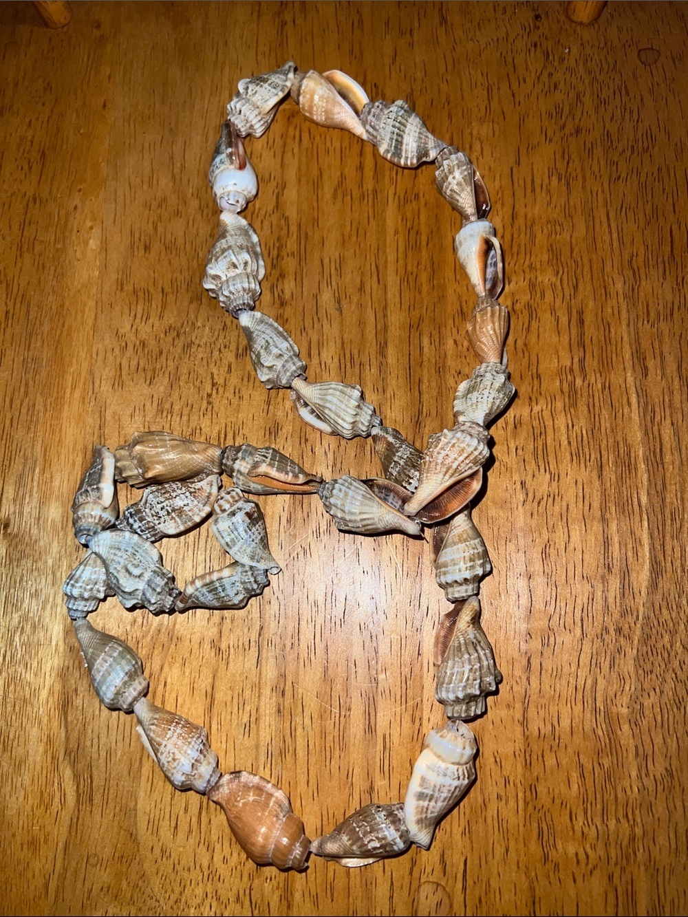 Vintage Handmade Natural Shell Necklace Tan & Cream